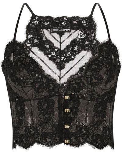 Dolce & Gabbana Lace Bralette Top - Black