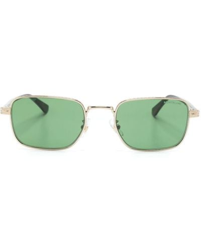 Montblanc Sonnenbrille mit eckigem Gestell - Grün