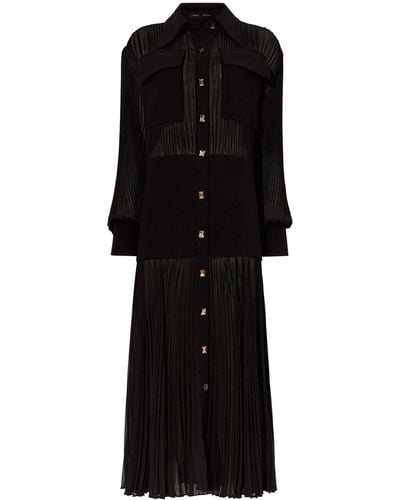 Proenza Schouler Plissé-effect Shirt Dress - Black