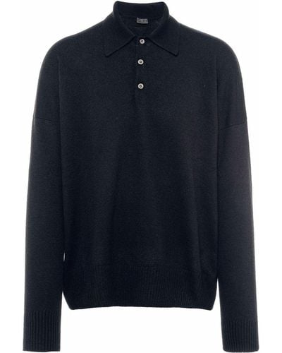 Prada Cashmere Polo Top - Blue