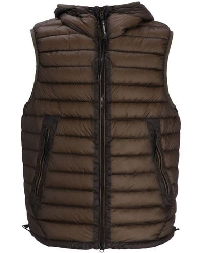 C.P. Company D.d. Shell Hooded Quilted Gilet - Brown