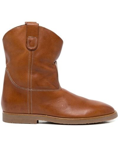 RE/DONE Tan Leather 60s Camarguaise Boot - Brown