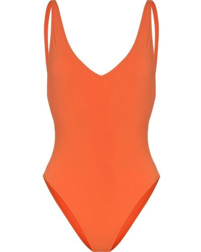 Totême V-neck Swimsuit - Orange