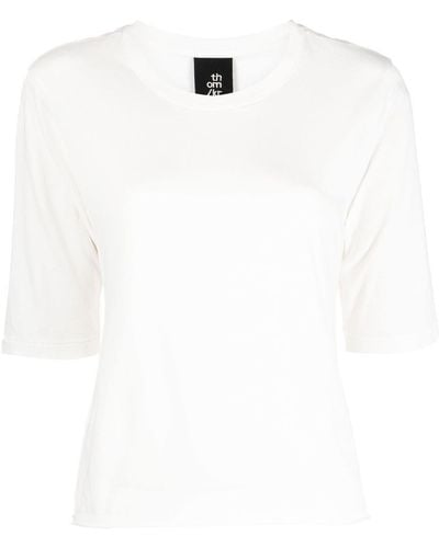 Thom Krom T-shirt en coton à manches crop - Blanc