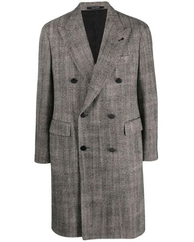 Tagliatore Double-breasted Peaked Coat - Grey