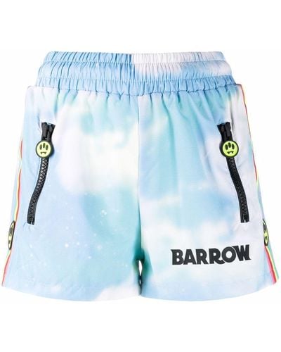Barrow Tie-dye Logo-print Shorts - Blue