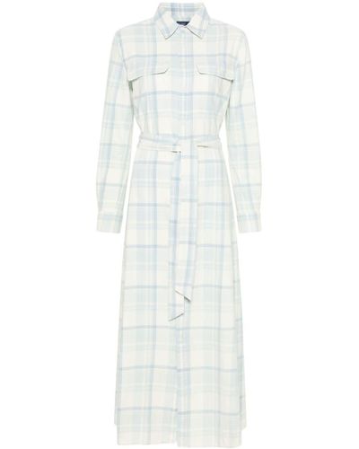 Polo Ralph Lauren Plaid-check Cotton Maxi Dress - White