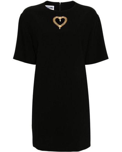 Moschino Vestido corto estilo camiseta con cuello redondo - Negro