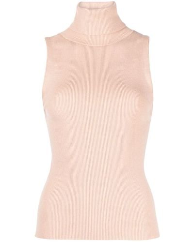 Alice + Olivia Jersey de canalé con cuello vuelto - Rosa