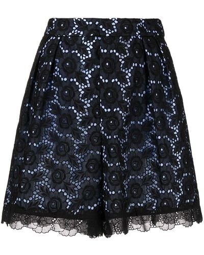 Dice Kayek Floral-lace Mini Skirt - Blue