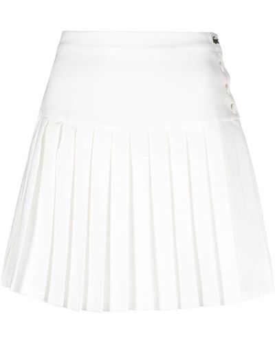 Lacoste Logo-embroidered Pleated Miniskirt - White