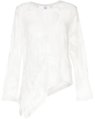 Y's Yohji Yamamoto Flocket Semi- Sheer Tunic - White