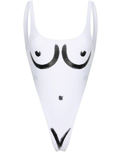 Moschino Body-print Swimsuit - White