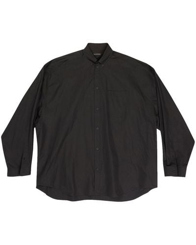 Balenciaga オーバーサイズ ロゴ シャツ - ブラック
