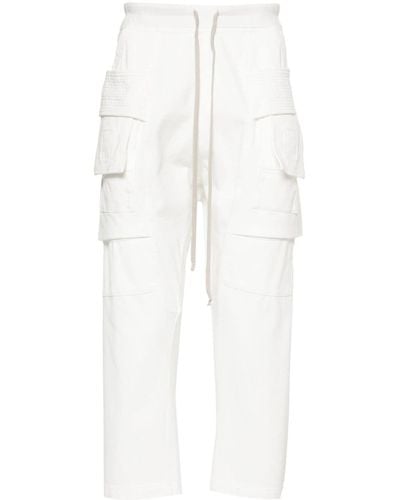 Rick Owens Creatch Cropped Track Trousers - White