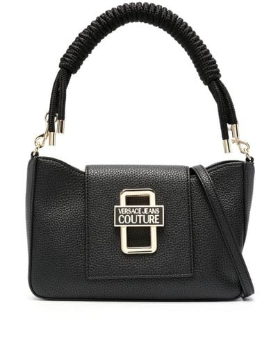 Versace Macramé-handle Logo Tote Bag - Black