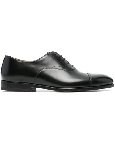 Henderson Polished Leather Derby Shoes - Black