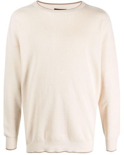 Peserico Ribbed Long-sleeve Sweater - Natural