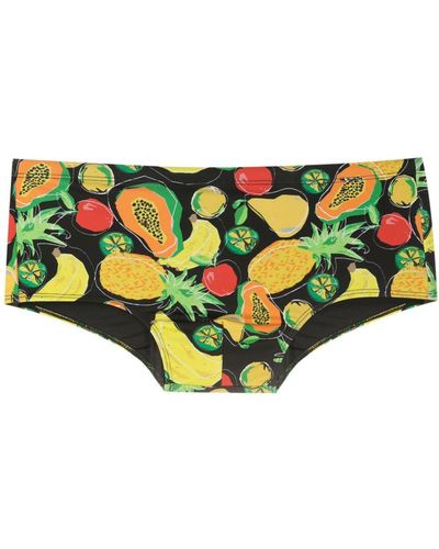 Amir Slama Fruit-print Swim Trunks - Yellow