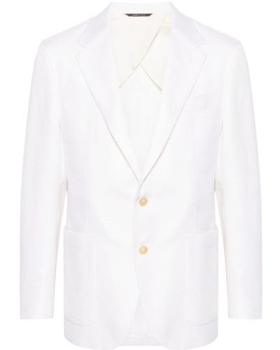 Canali シルク シングルジャケット - ホワイト