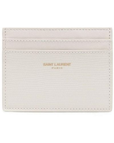 Saint Laurent Logo-detail Leather Wallet - White