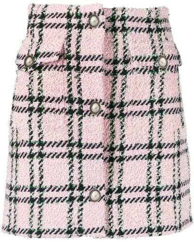 Alessandra Rich Check-pattern Mini-skirt - Pink