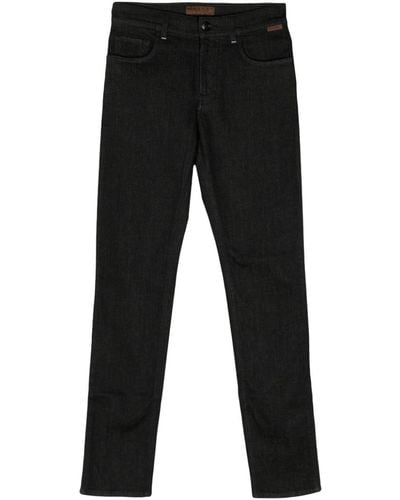Corneliani Mid-rise slim-fit jeans - Noir