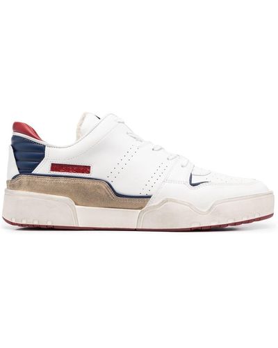 Isabel Marant Colour-block Leather Sneakers - White
