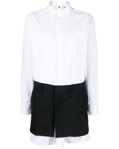 Sacai Layered Shirt Minidress - White