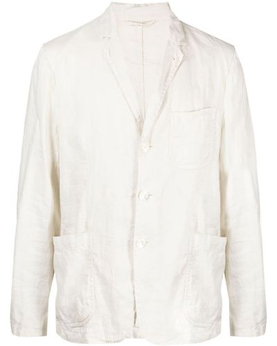 Aspesi Single-breasted Linen Blazer - White