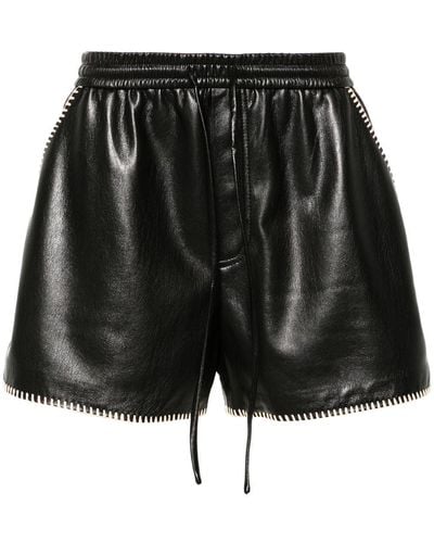 Nanushka Okobor Shorts aus Faux-Leder - Schwarz