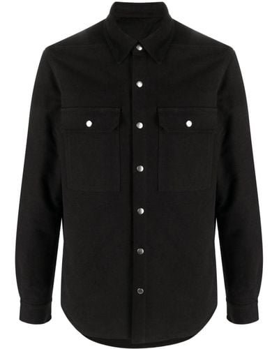 Rick Owens Button-up Cotton Shirt Jacket - Black