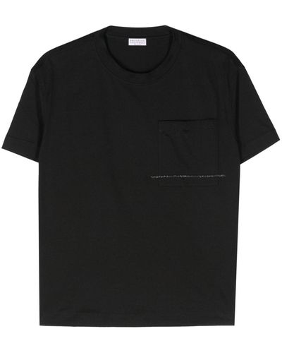 Brunello Cucinelli T-shirt Met Kralen - Zwart