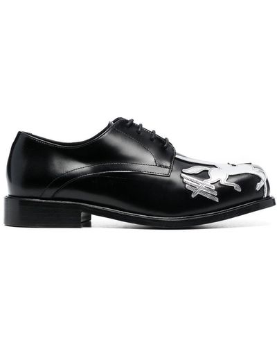 STEFAN COOKE Pegasus Laser-cut Derby Shoes - Black