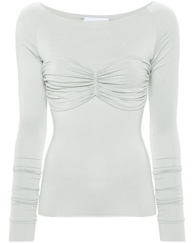 Concepto Draped-panel Longsleeved T-shirt - White