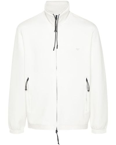 Emporio Armani Sweat zippé à logo appliqué - Blanc