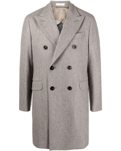Boglioli Double-breasted Buttoned Wool Coat - Grey