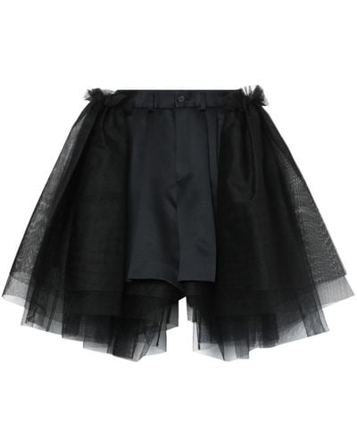 Noir Kei Ninomiya Bermudas de vestir con capa de tul - Negro