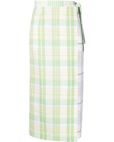 Thom Browne Paneled Wrap Skirt - Green