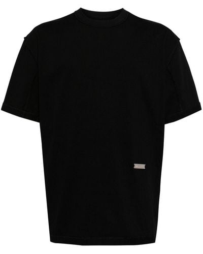 C2H4 Camiseta con diseño del revés - Negro