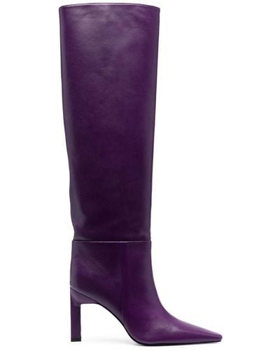 The Attico Leather Knee-length Boots - Purple