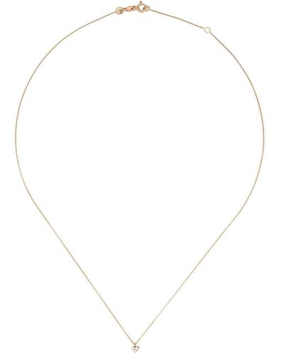 Kismet by Milka 14kt Rose Gold Diamond Love Mini Necklace - White