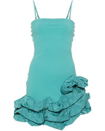 La Petite Robe Di Chiara Boni Jersey Mini-jurk Met Ruches - Blauw