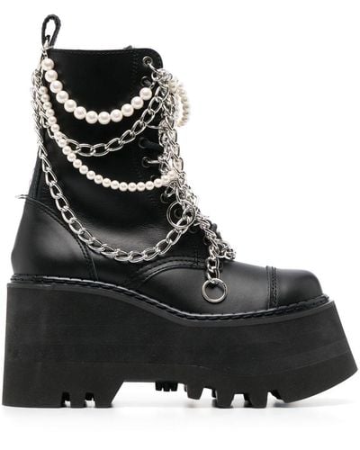 Junya Watanabe Chain-detail Platform Boots - Black