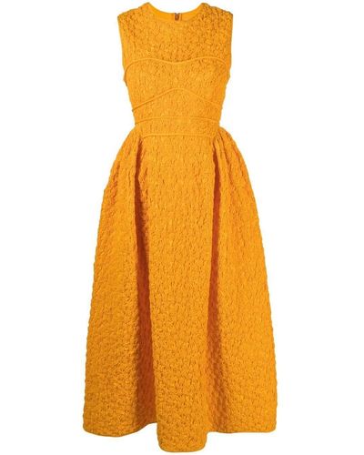 Cecilie Bahnsen Dorina Empire-line Midi Dress - Yellow
