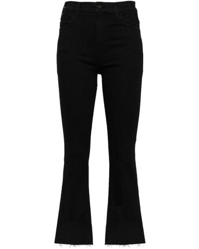 Mother Cropped Flared Jeans - Black