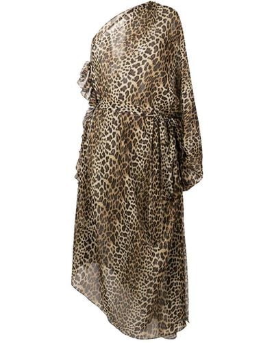 Olympiah Vestido playero con estampado de leopardo - Marrón