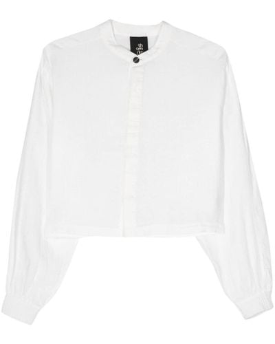 Thom Krom Cropped-Hemd aus Leinen - Weiß