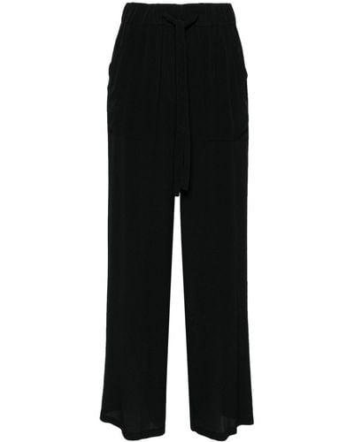 Semicouture Drawstring Wide-leg Trousers - Black
