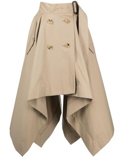 Mackintosh Cecila Gabardine Cotton Skirt - Brown
